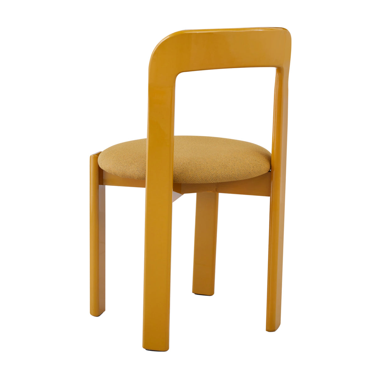 Yellow Upholstered Wide Glossy Dining Chairs (2) | OROA