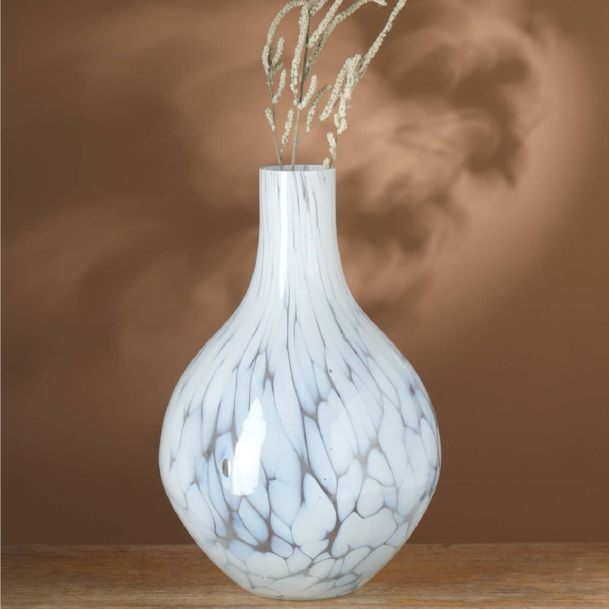 White Glass Rounded Vase | OROA