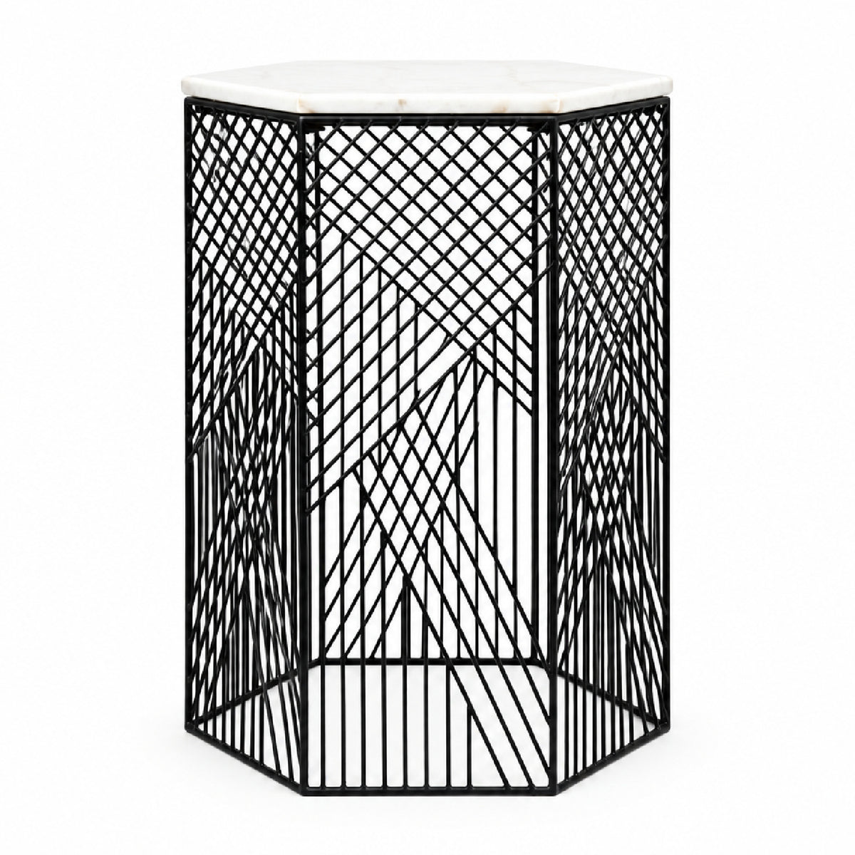 Hexagon Marble Top Nesting Tables (2) | OROA