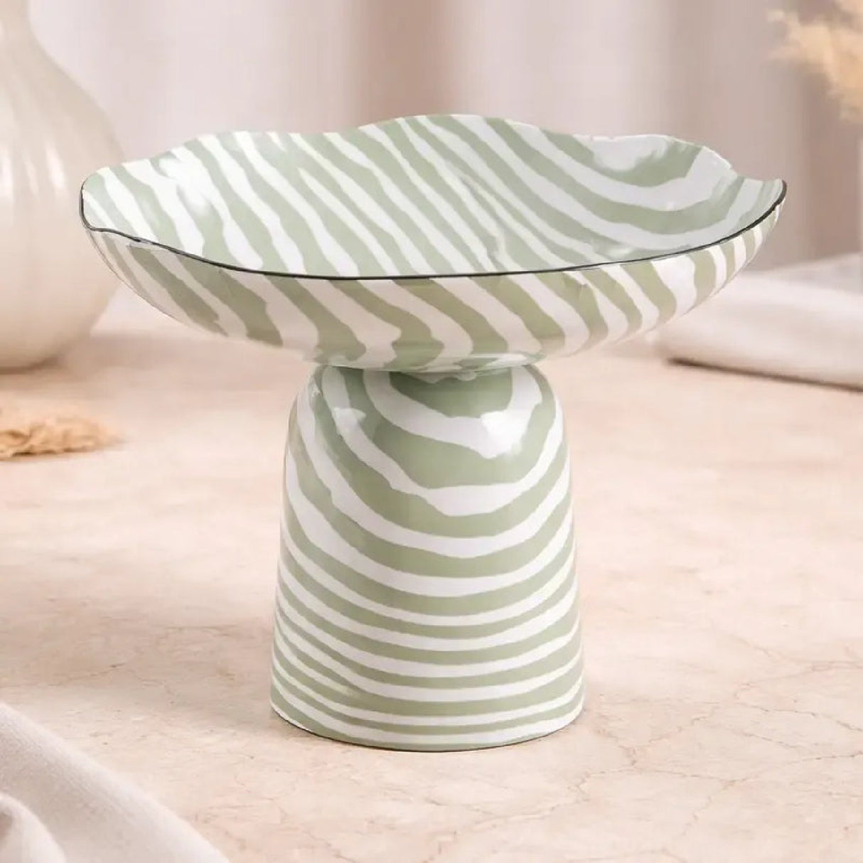 Sculptural Decorative Striped Bowl | OROA