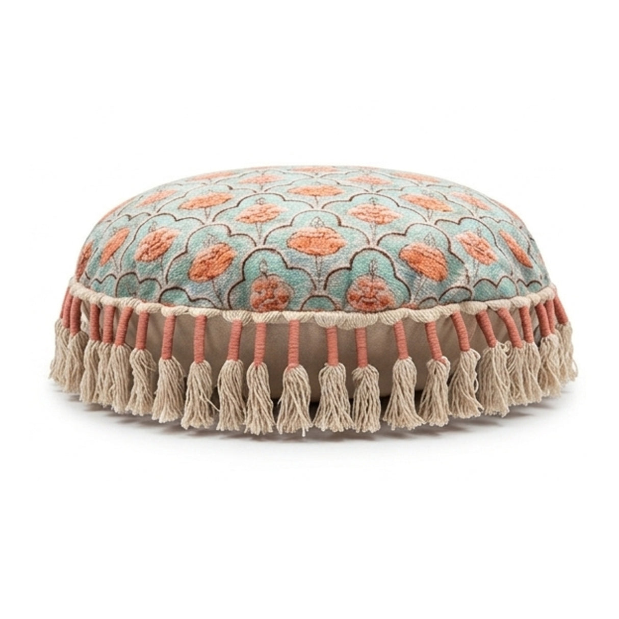 Round Printed Boho Floor Pillow | OROA Kids