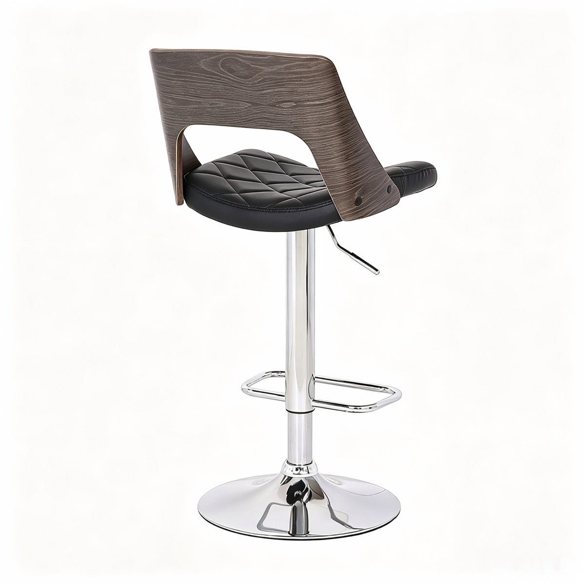 Contemporary Modern Wood Back Adjustable Bar Stool | OROA