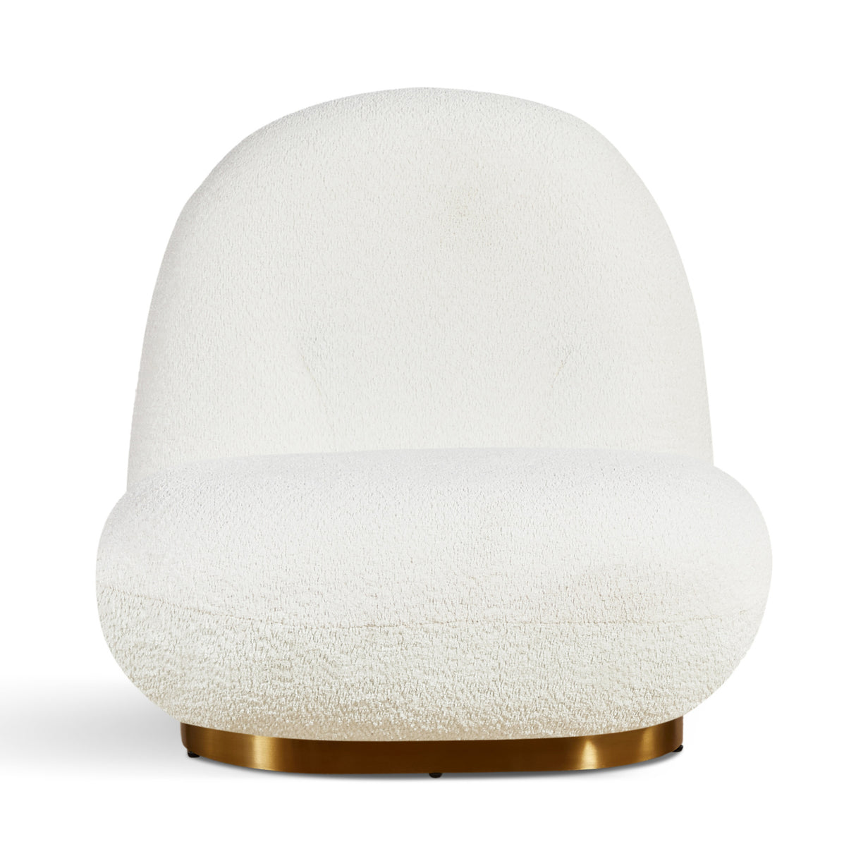 White Swivel Accent Chair with Gold Base | OROA