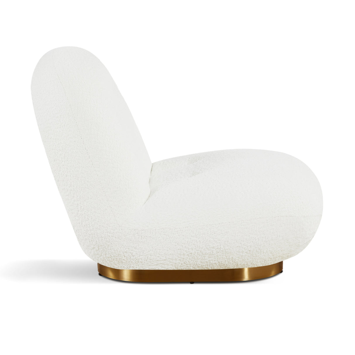 White Swivel Accent Chair with Gold Base | OROA