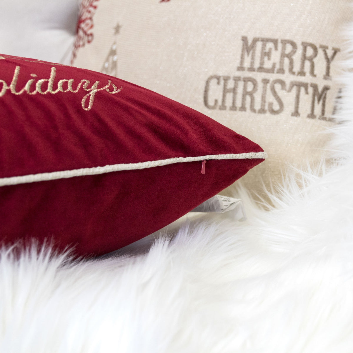 Modern European furniture - Happy Holidays Velvet Christmas Pillows (4) - www.oroa.com