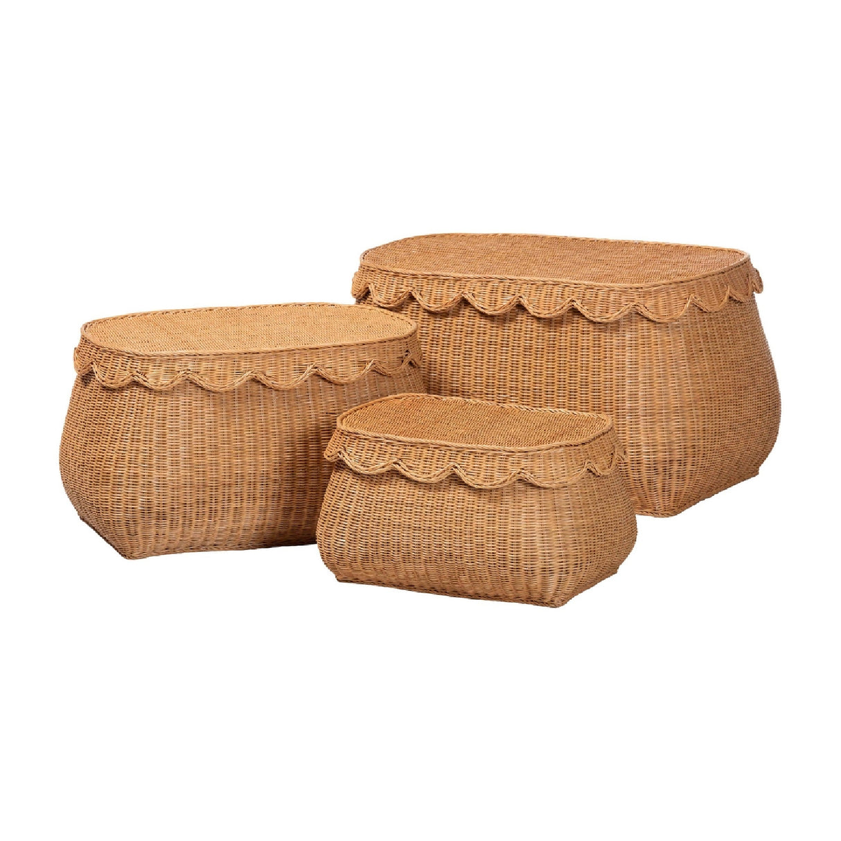 Rattan Scalloped Lidded Baskets (3) – Ayleen – alternate view 6