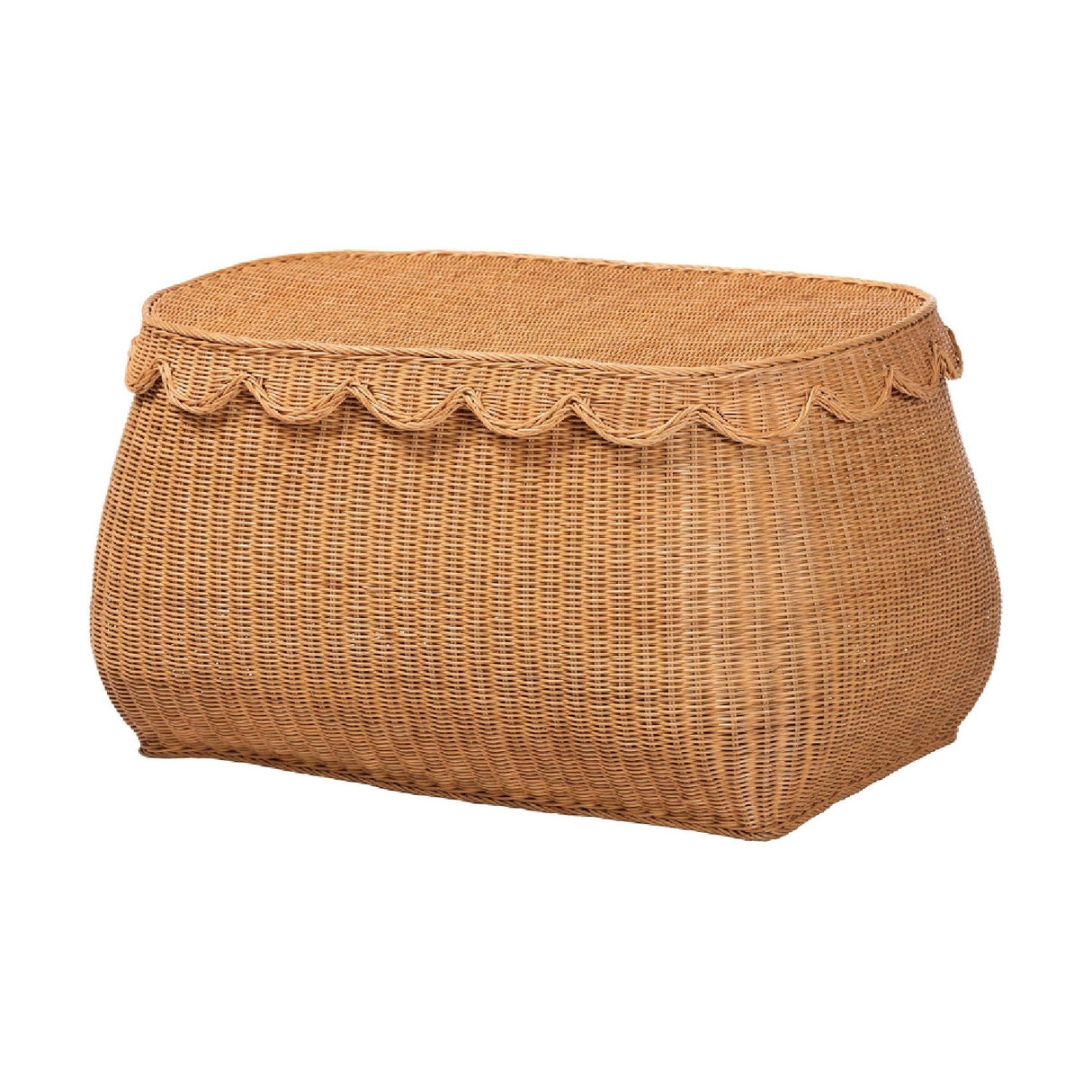 Rattan Scalloped Lidded Baskets (3) – Ayleen – side view