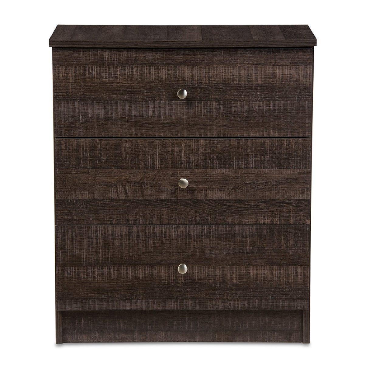 Modern European furniture - Brown Wooden 3-Drawer Chest - www.oroa.com