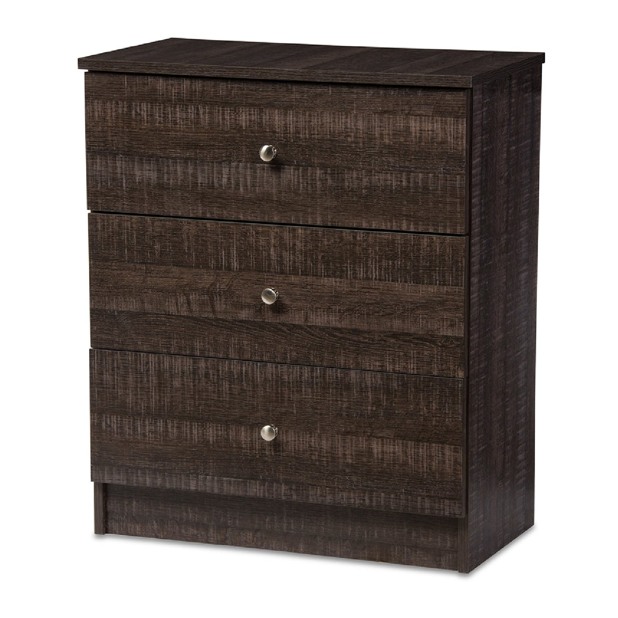 Modern European furniture - Brown Wooden 3-Drawer Chest - www.oroa.com