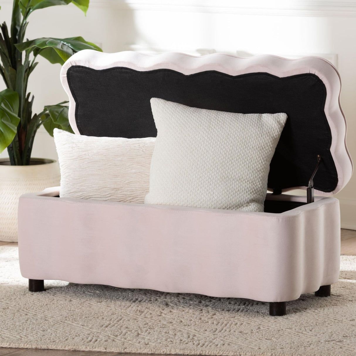 Modern European furniture - Velvet Storage Bench - www.oroa.com