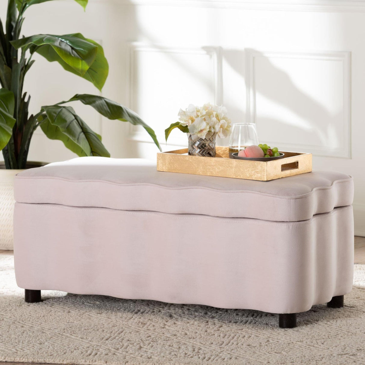 Modern European furniture - Velvet Storage Bench - www.oroa.com