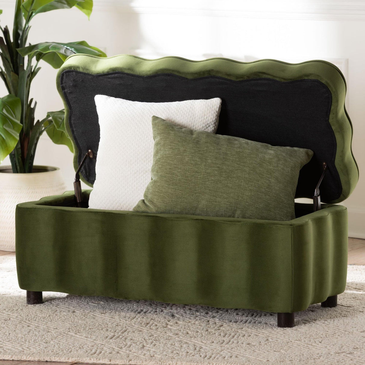 Modern European furniture - Velvet Storage Bench - www.oroa.com
