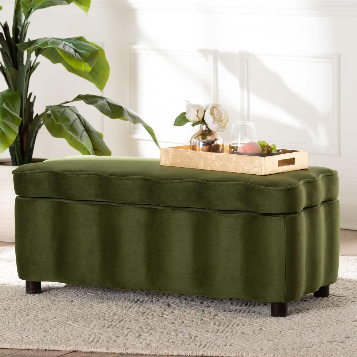 Modern European furniture - Velvet Storage Bench - www.oroa.com