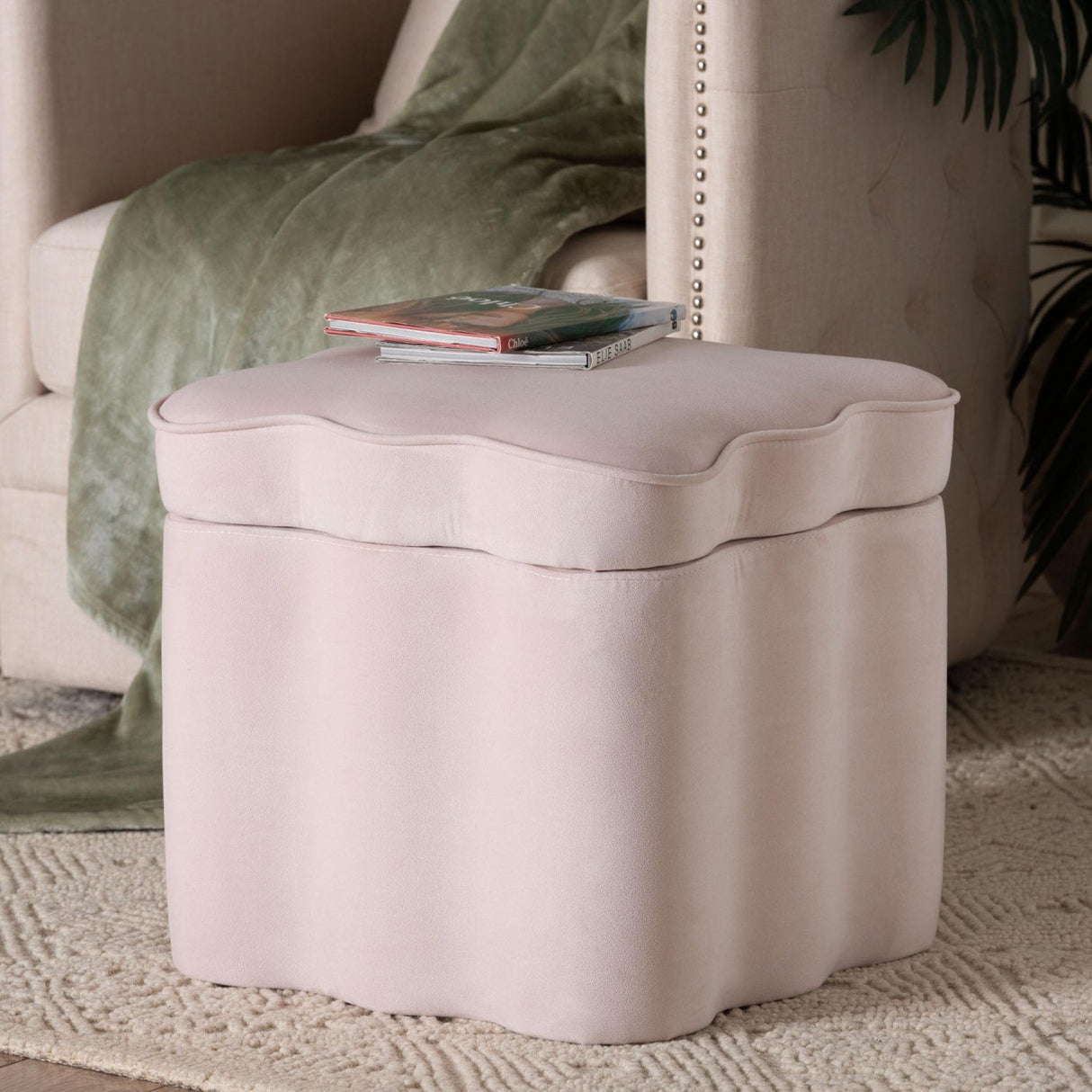 Modern European furniture - Scalloped Storage Ottoman - www.oroa.com