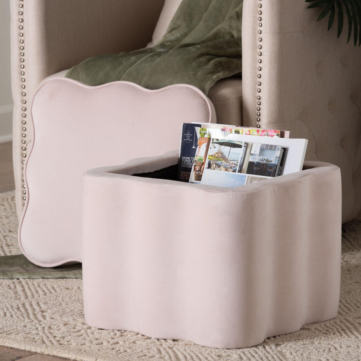 Modern European furniture - Scalloped Storage Ottoman - www.oroa.com