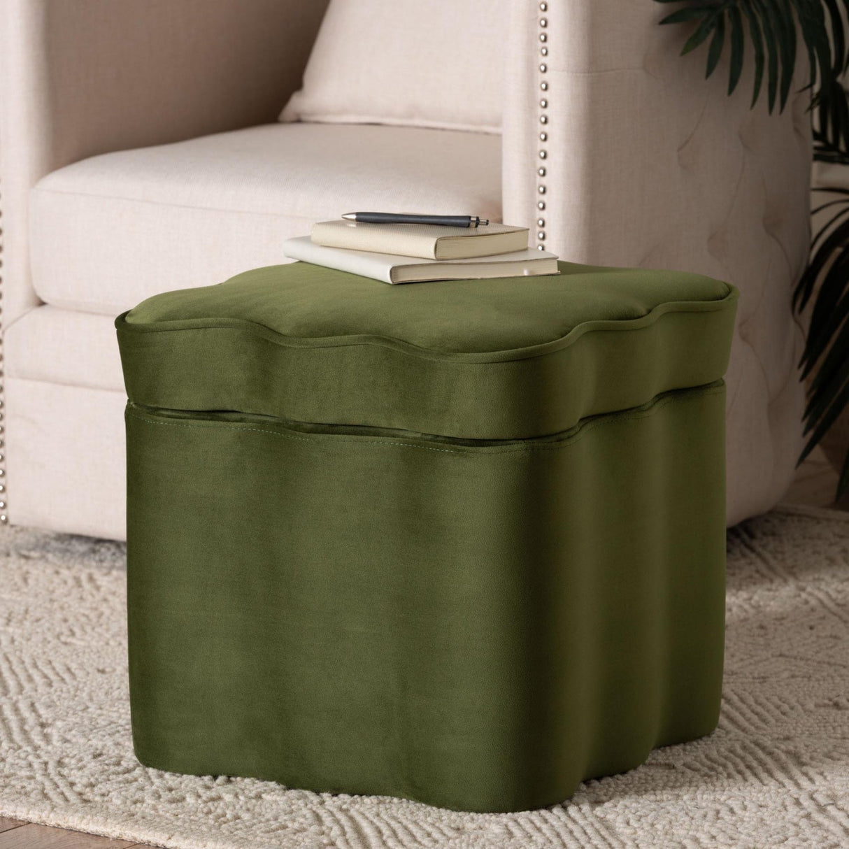 Modern European furniture - Scalloped Storage Ottoman - www.oroa.com