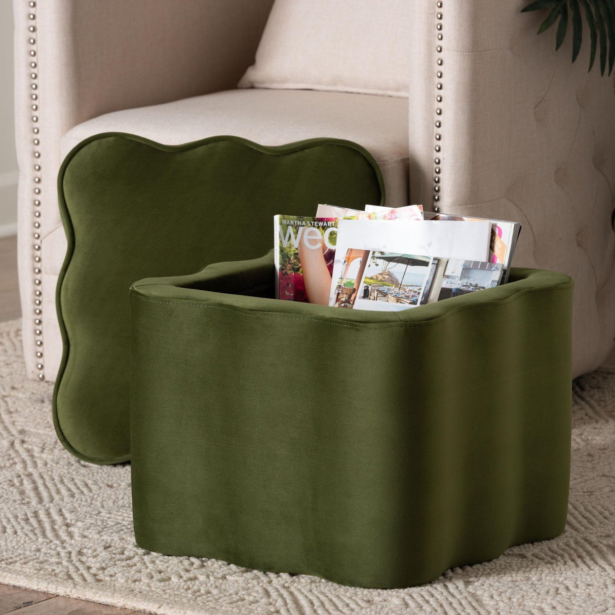 Modern European furniture - Scalloped Storage Ottoman - www.oroa.com