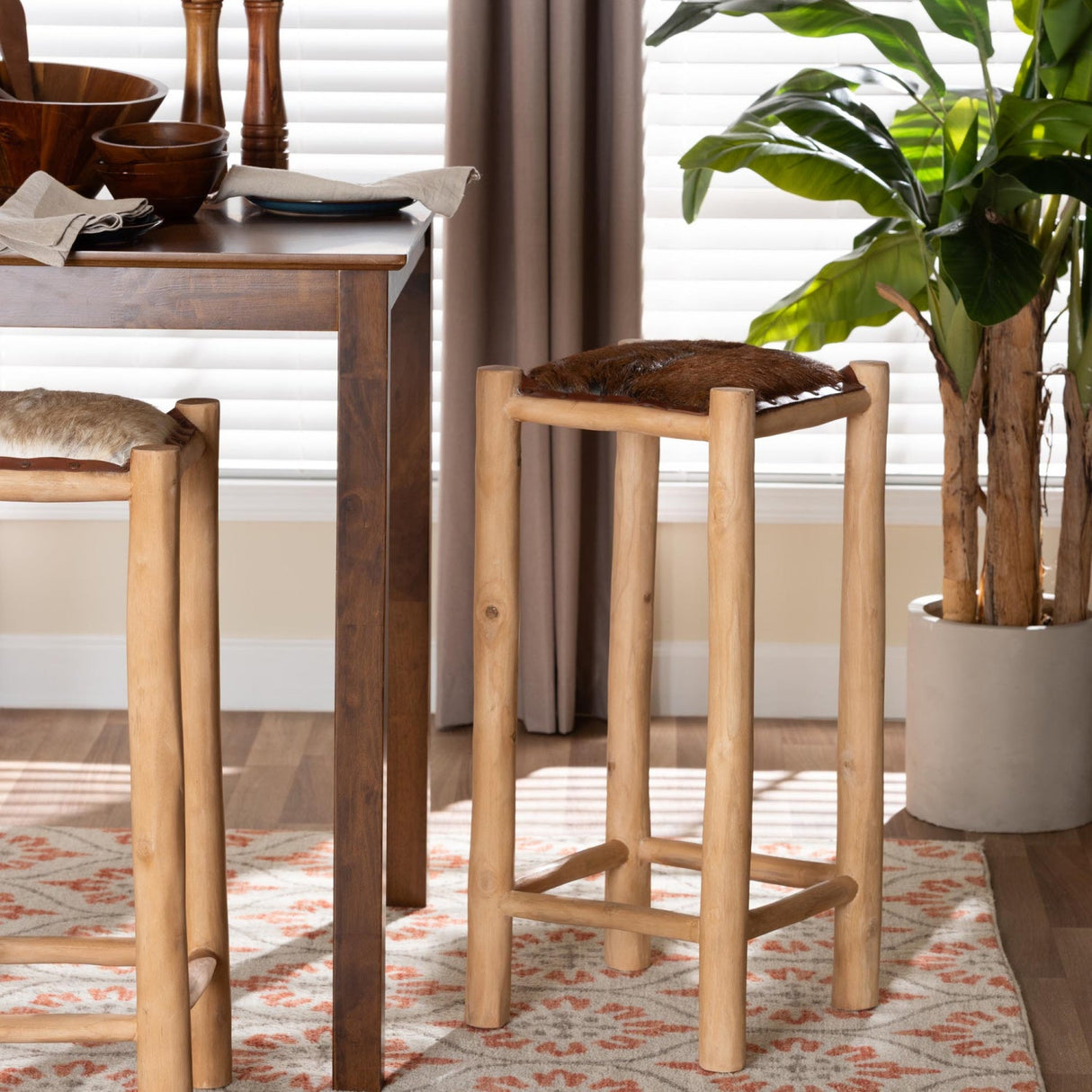 Modern European furniture - Rustic Teak Bar Stool - www.oroa.com