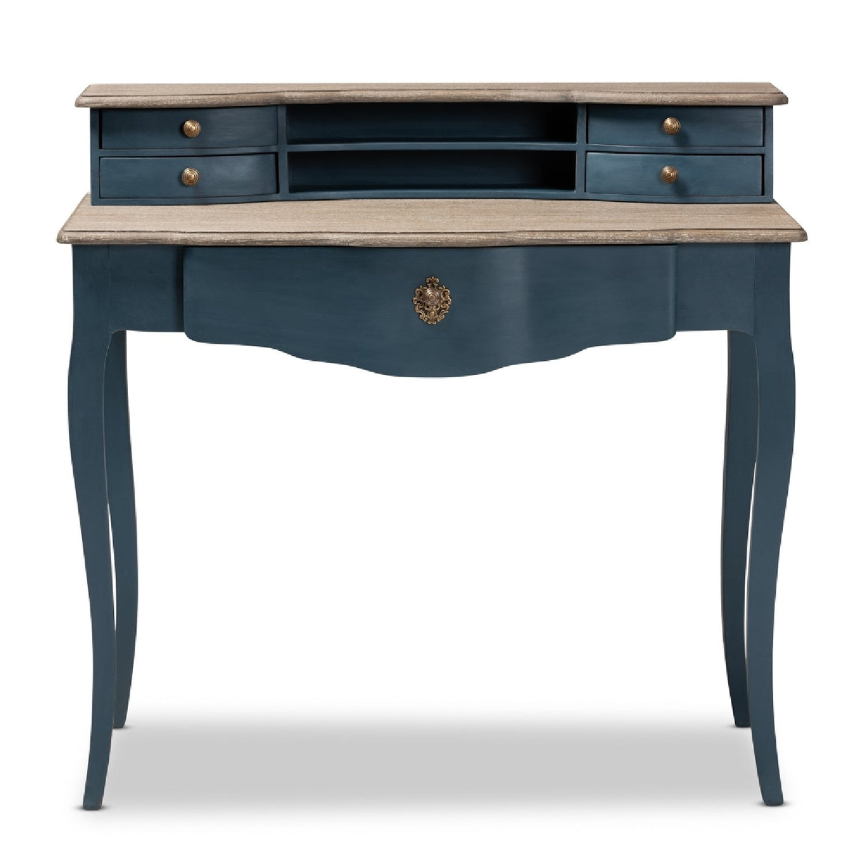 Modern European furniture - Blue Wooden Accent Writing Desk - www.oroa.com