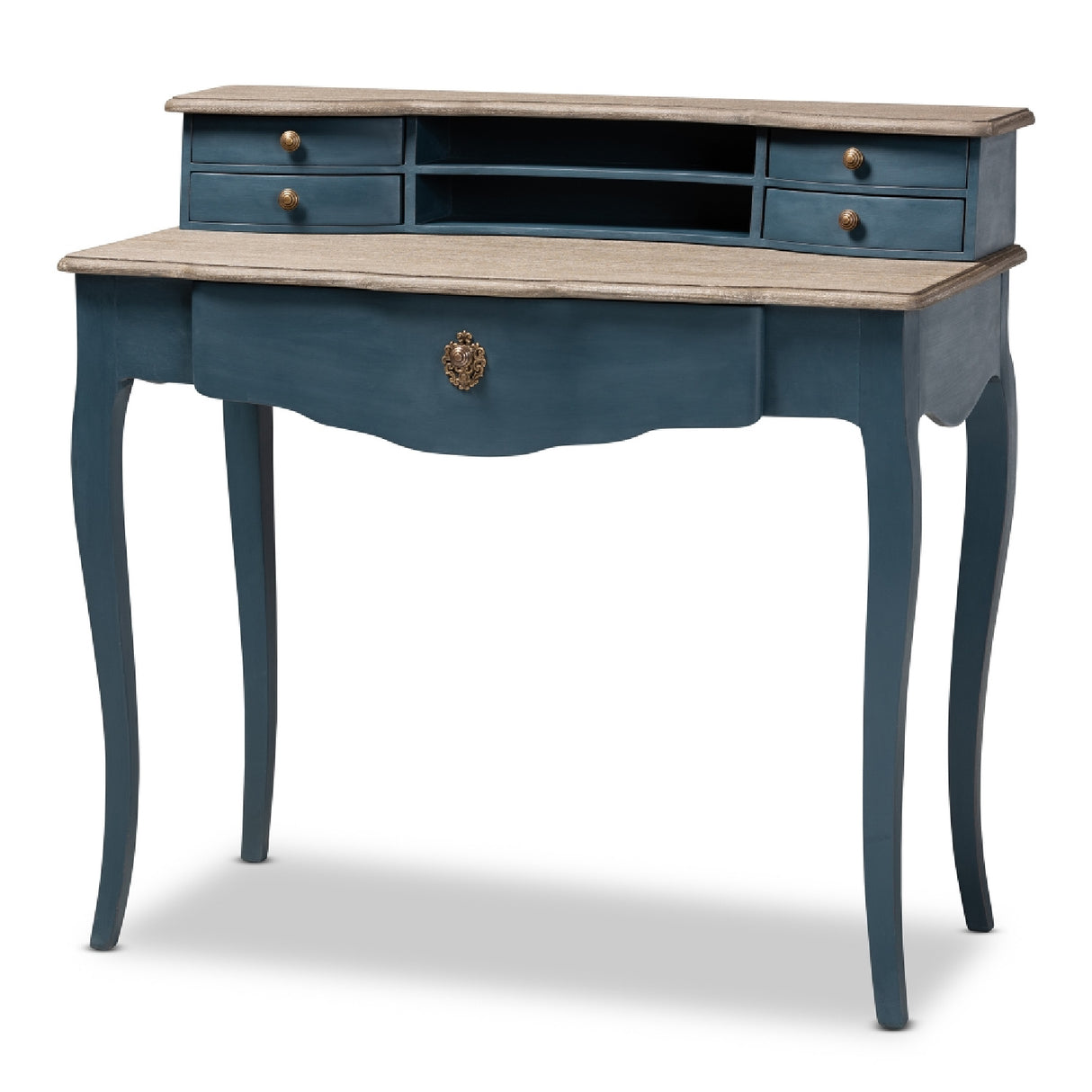 Modern European furniture - Blue Wooden Accent Writing Desk - www.oroa.com | Oroa.com