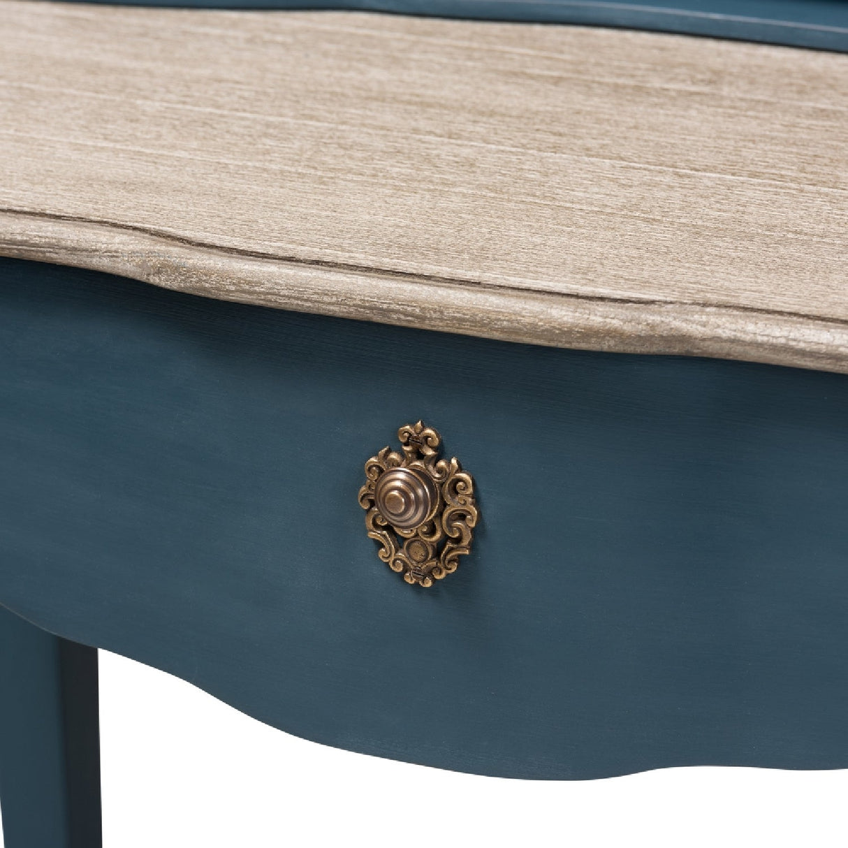 Modern European furniture - Blue Wooden Accent Writing Desk - www.oroa.com