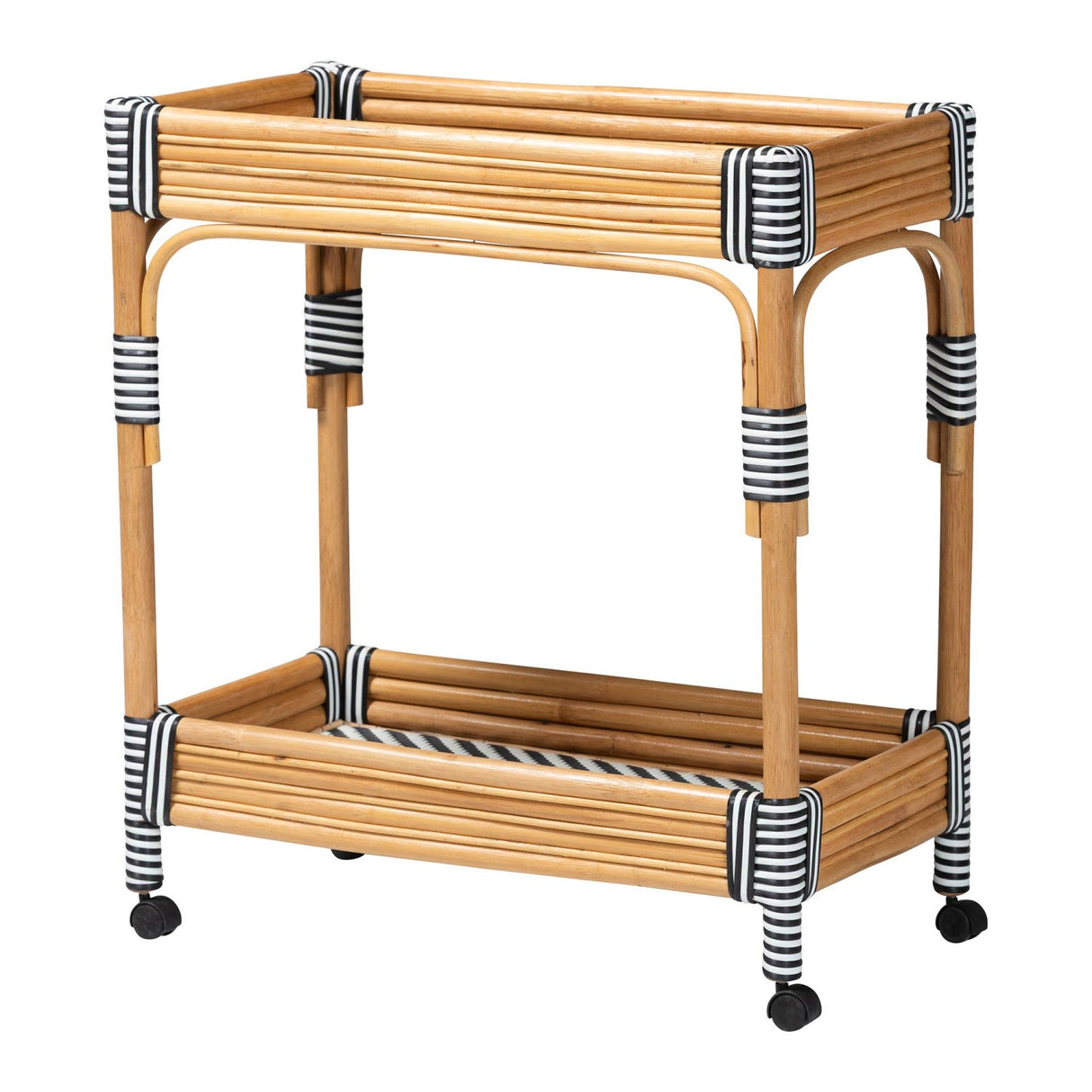 Modern European furniture - Natural Rattan Indoor/Outdoor Kitchen Cart - www.oroa.com