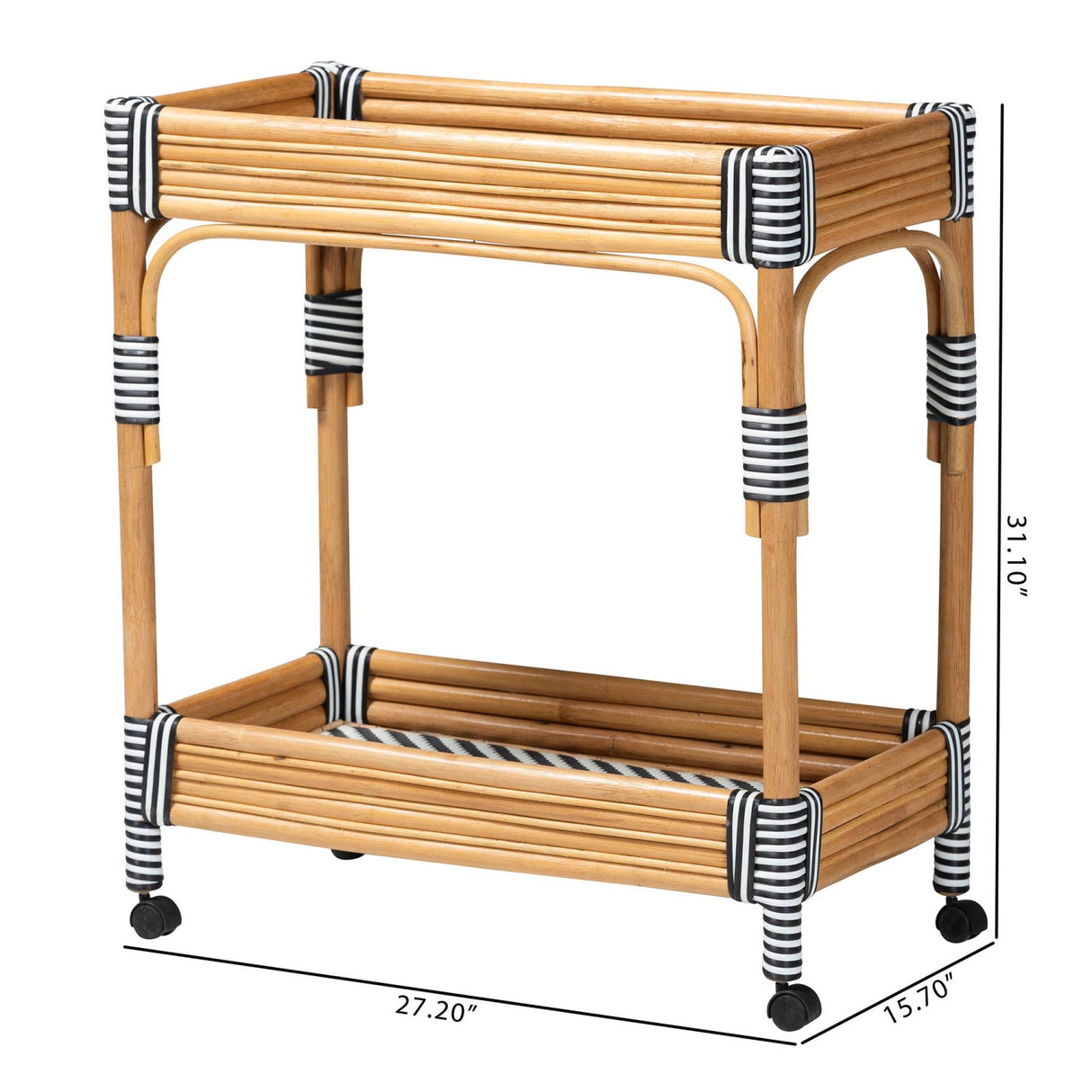 Modern European furniture - Natural Rattan Indoor/Outdoor Kitchen Cart - www.oroa.com