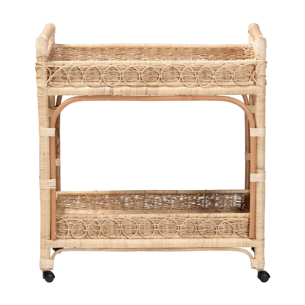 Modern European furniture - Two-Tier Rattan Indoor/Outdoor Serving Cart - www.oroa.com