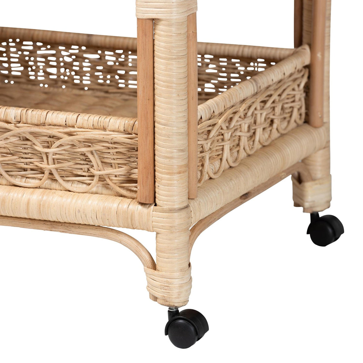 Modern European furniture - Two-Tier Rattan Indoor/Outdoor Serving Cart - www.oroa.com