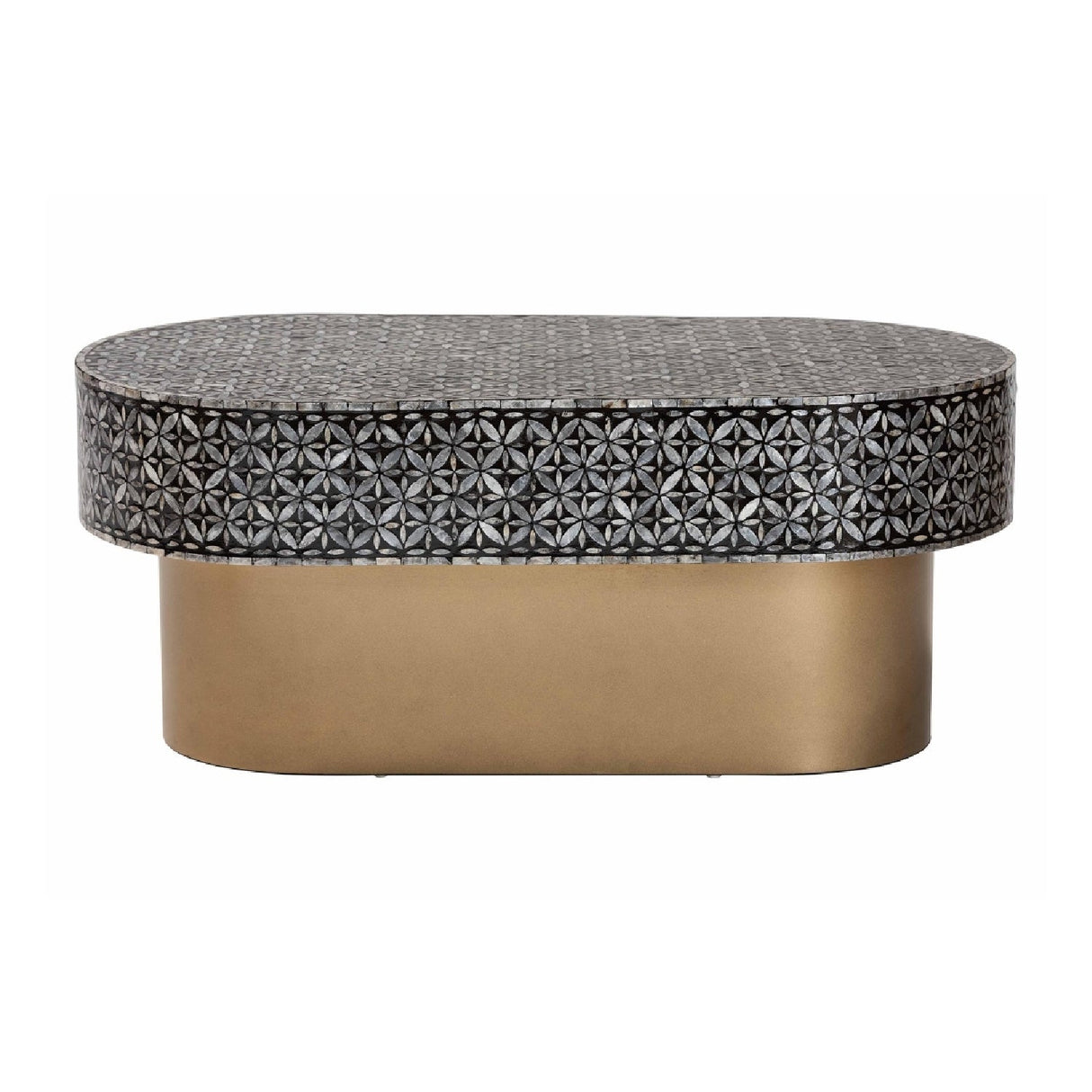 Modern European furniture - Capiz Shell Oval Coffee Table - www.oroa.com