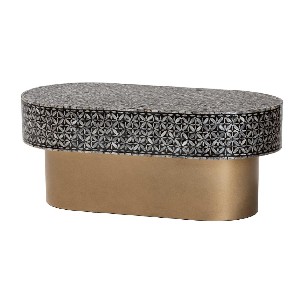 Modern European furniture - Capiz Shell Oval Coffee Table - www.oroa.com