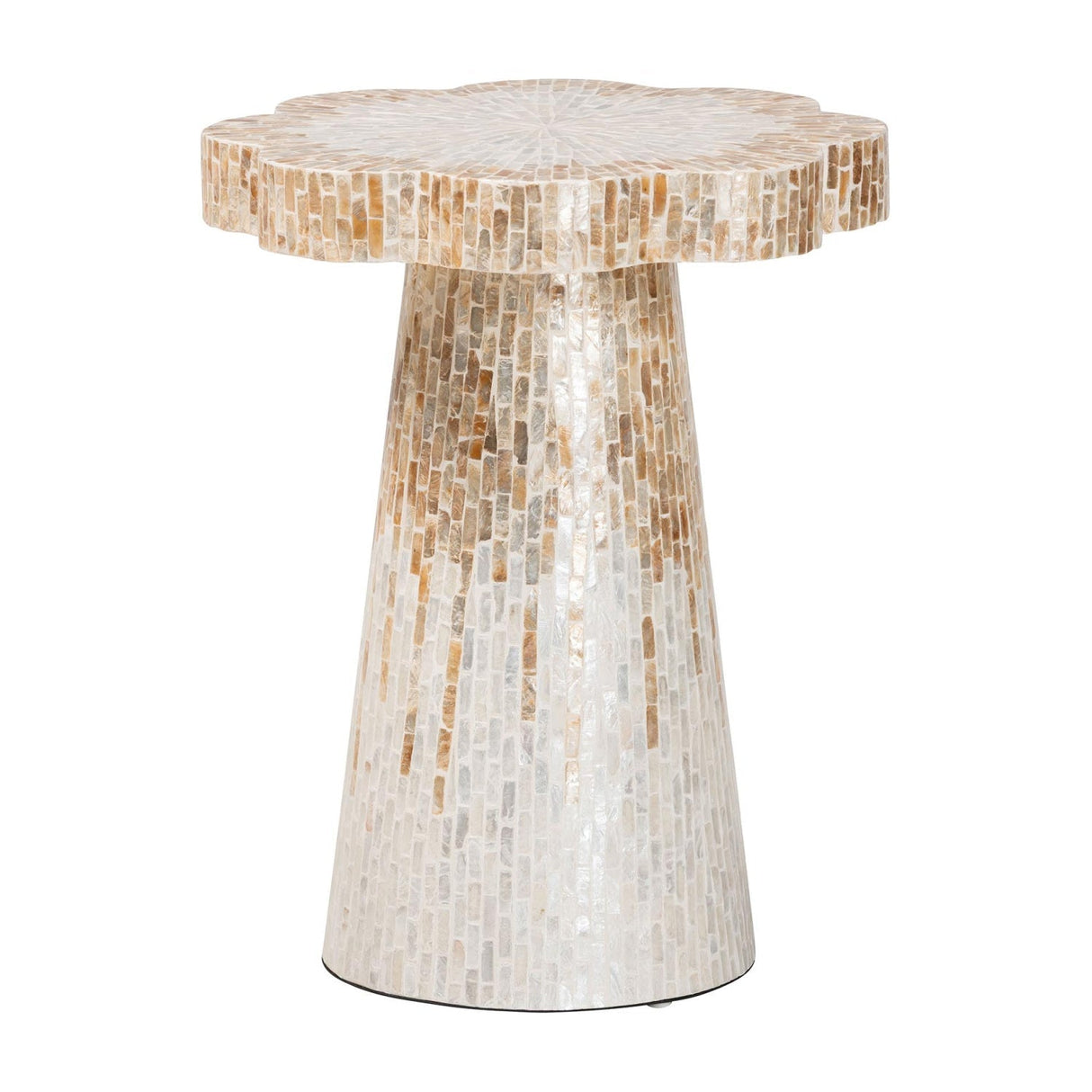 Modern European furniture - Capiz Shell Scalloped End Table - www.oroa.com