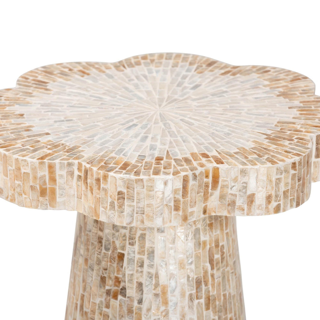 Modern European furniture - Capiz Shell Scalloped End Table - www.oroa.com