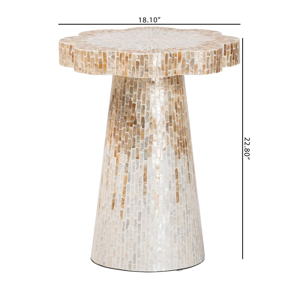 Modern European furniture - Capiz Shell Scalloped End Table - www.oroa.com