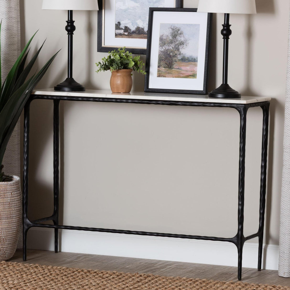 Modern European furniture - White Marble Console Table - www.oroa.com