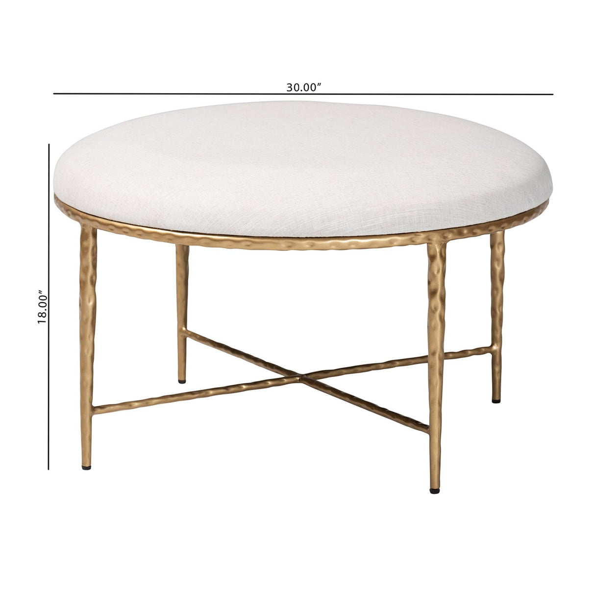 Modern European furniture - White Padded Round Cocktail Ottoman - www.oroa.com
