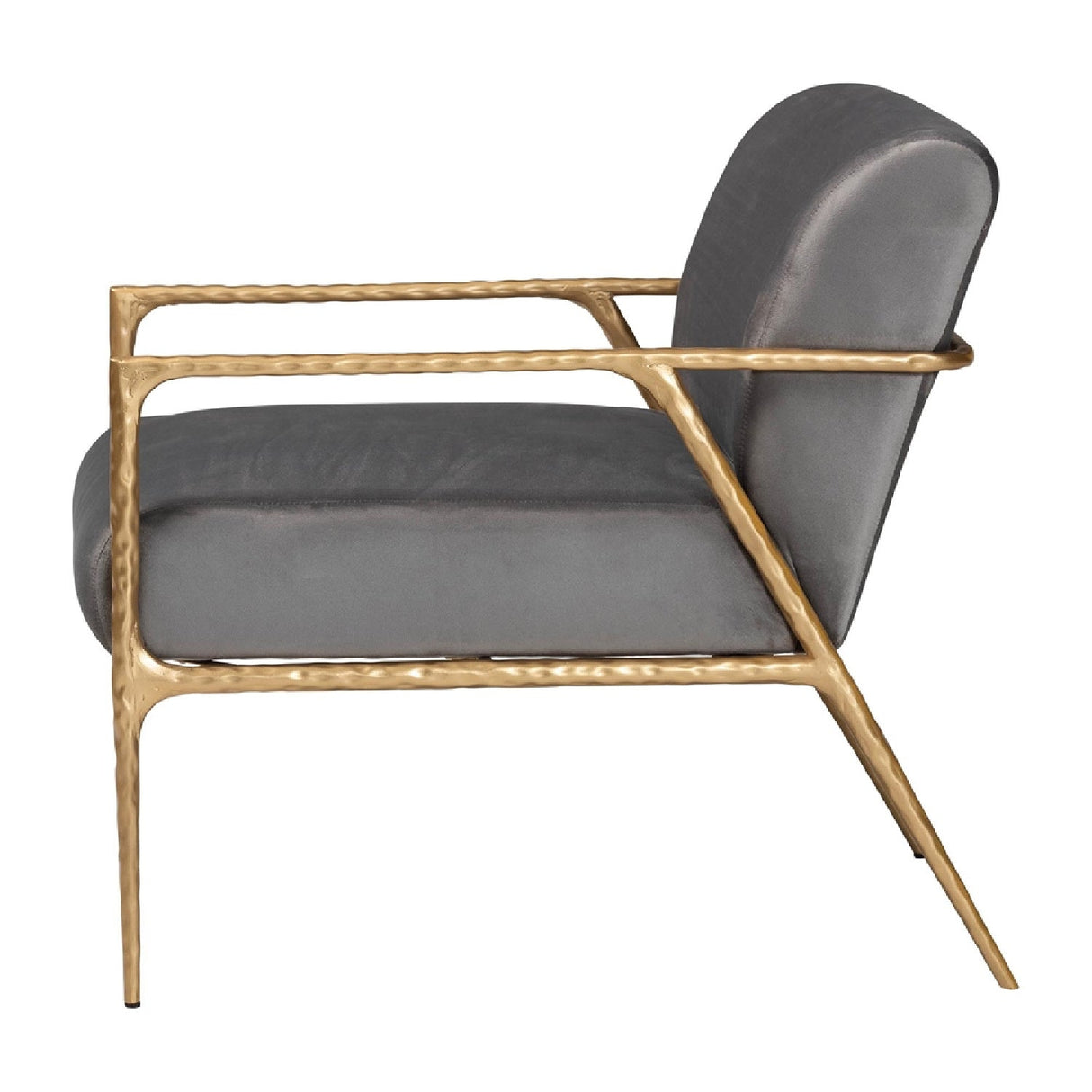 Modern European furniture - Gray Velvet Lounge Chair - www.oroa.com