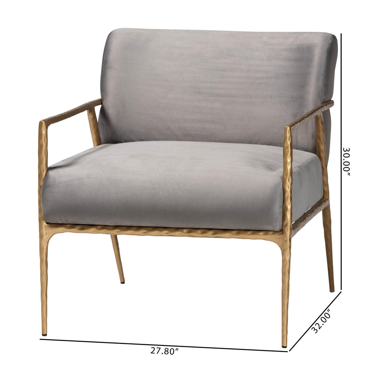 Modern European furniture - Gray Velvet Lounge Chair - www.oroa.com