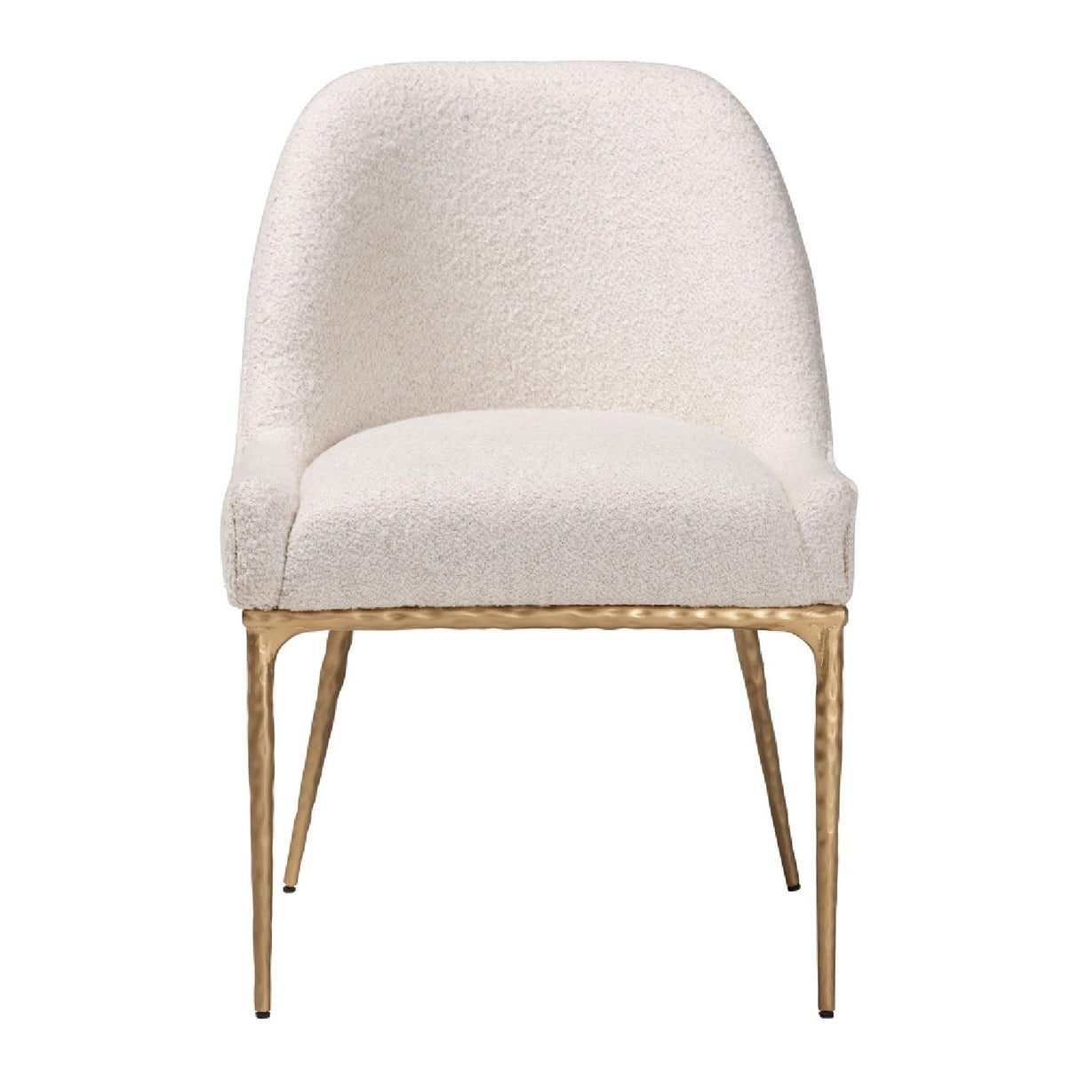 Modern European furniture - White Boucle Dining Side Chair - www.oroa.com