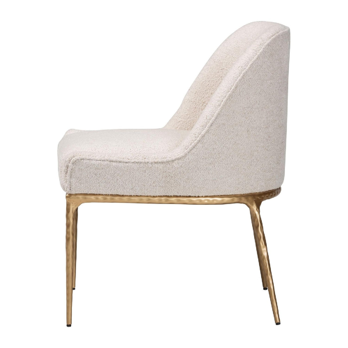 Modern European furniture - White Boucle Dining Side Chair - www.oroa.com