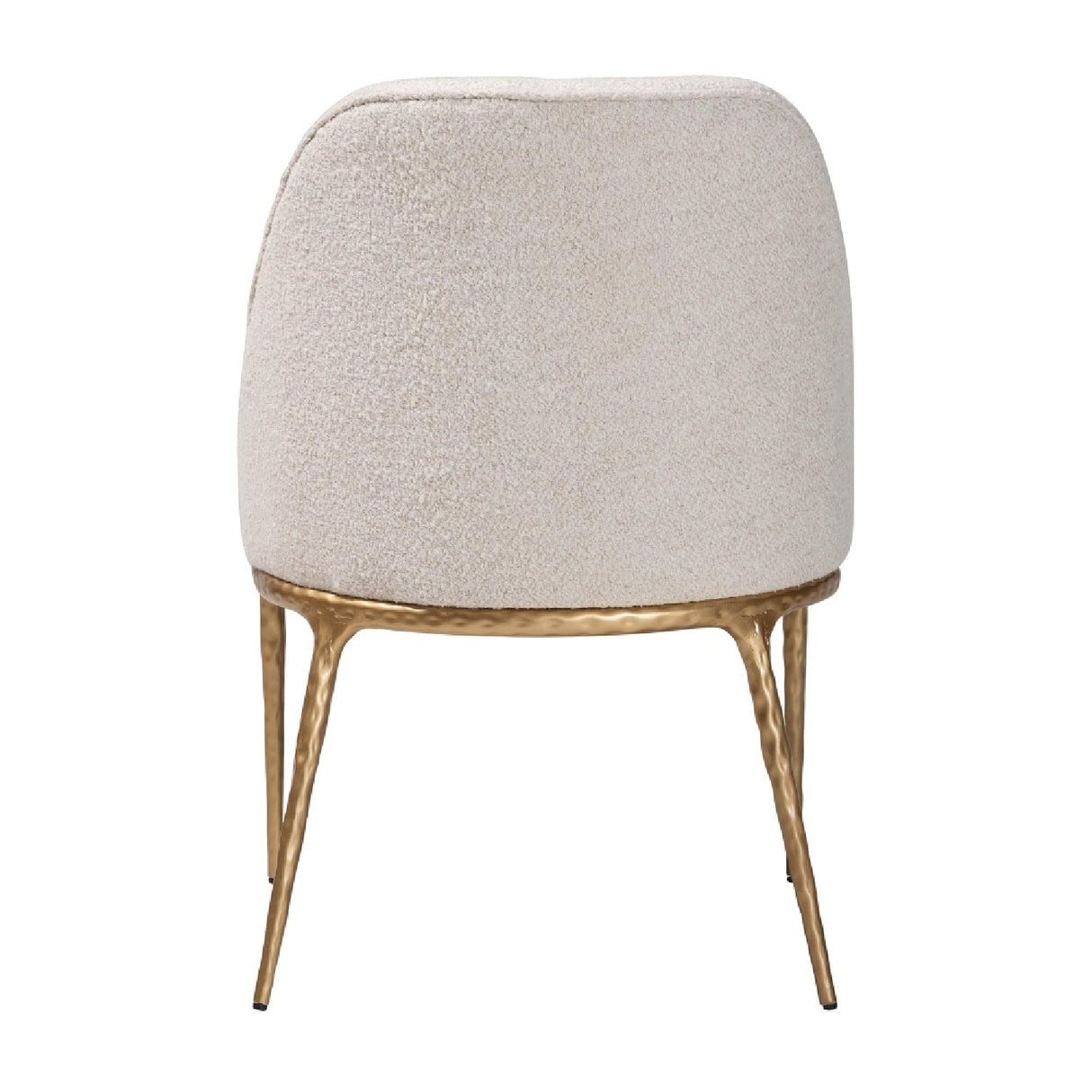 Modern European furniture - White Boucle Dining Side Chair - www.oroa.com