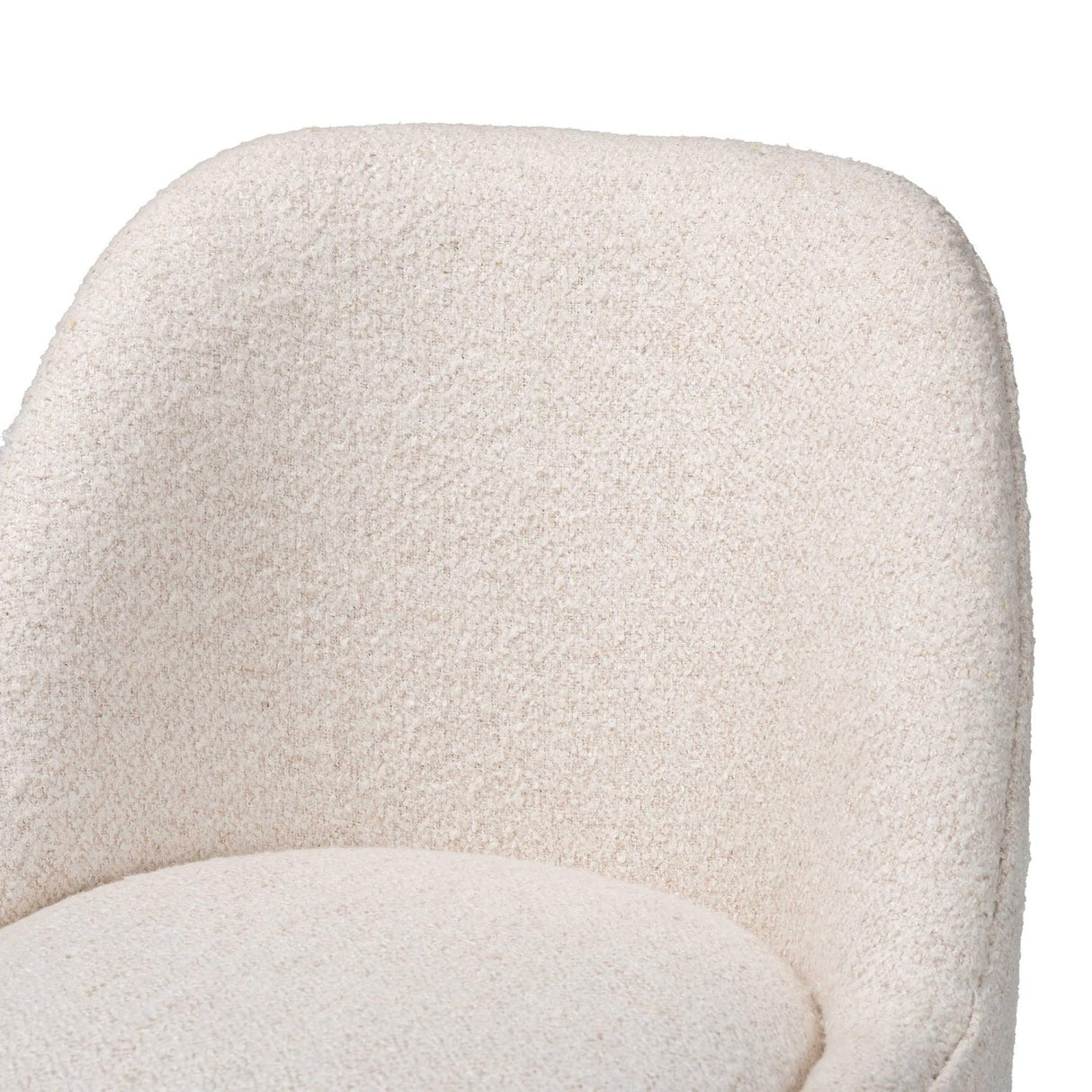 Modern European furniture - White Boucle Dining Side Chair - www.oroa.com