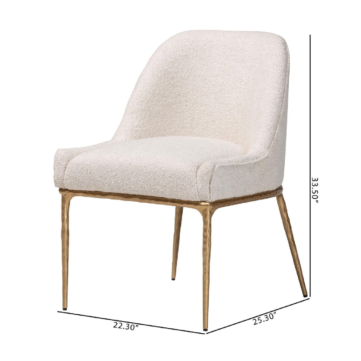 Modern European furniture - White Boucle Dining Side Chair - www.oroa.com