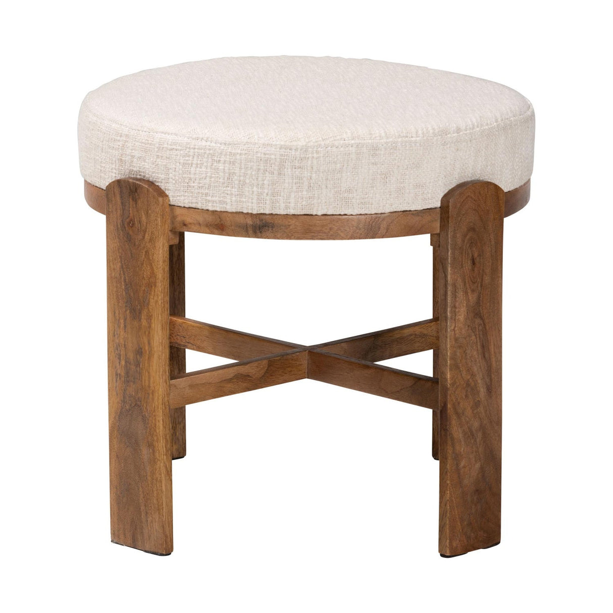 Modern European furniture - Round Fabric Cushioned Ottoman - www.oroa.com