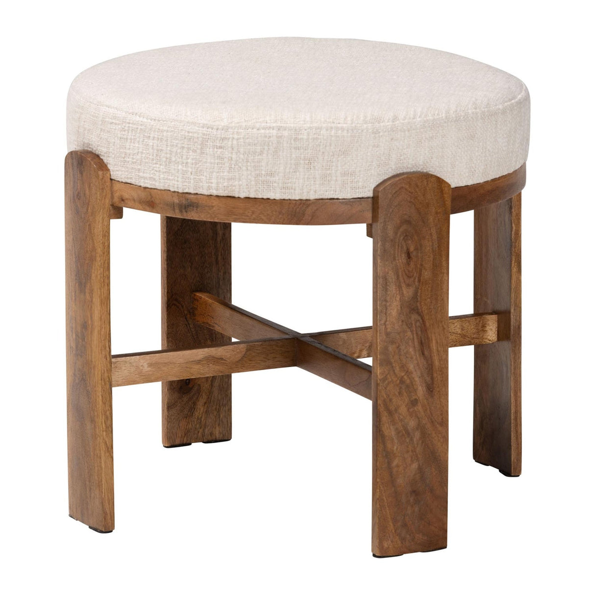 Modern European furniture - Round Fabric Cushioned Ottoman - www.oroa.com