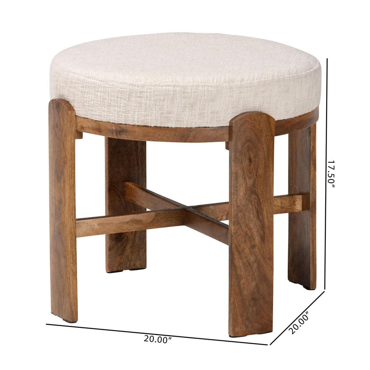 Modern European furniture - Round Fabric Cushioned Ottoman - www.oroa.com