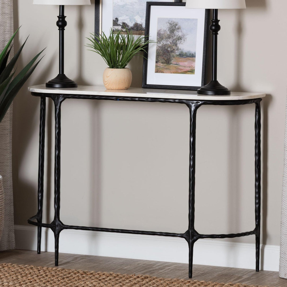 Modern European furniture - White Marble Console Table - www.oroa.com