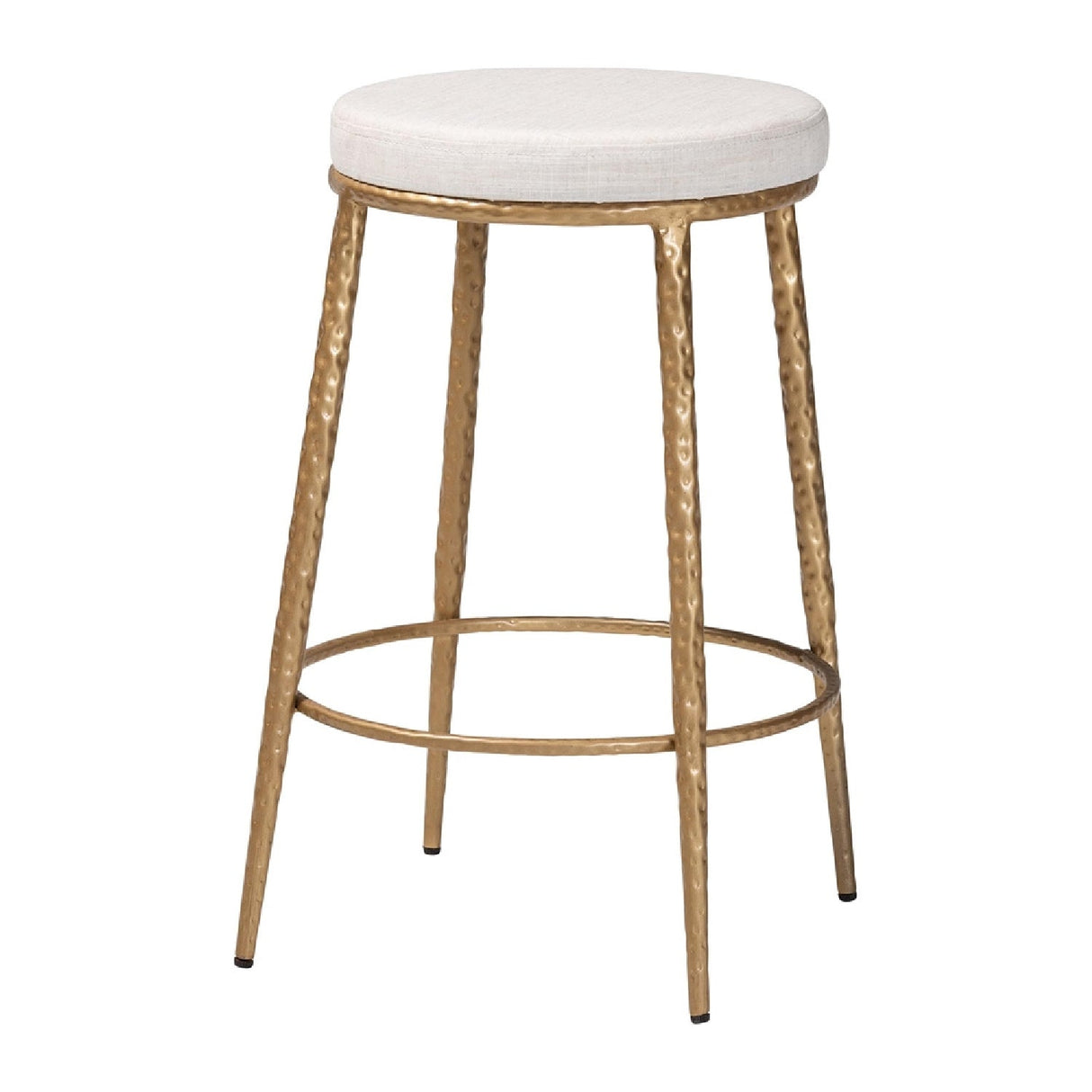 Modern European furniture - Hand-forged Metal Padded Counter Stool - www.oroa.com