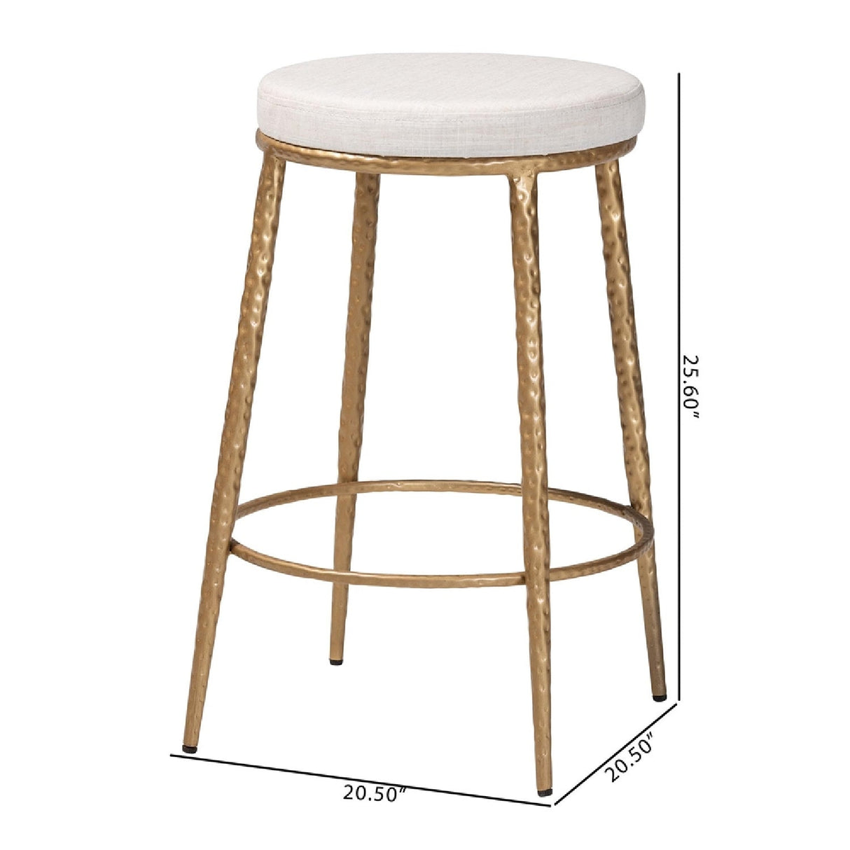 Modern European furniture - Hand-forged Metal Padded Counter Stool - www.oroa.com