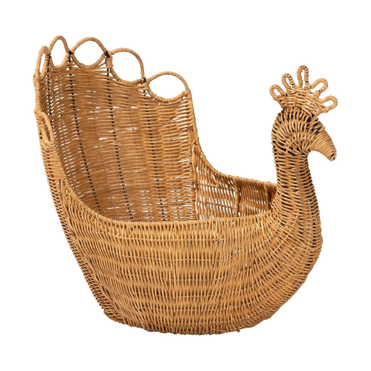 Modern European furniture - Natural Rattan Peacock Basket - www.oroa.com